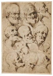 Étude des têtes des apôtres, vers 1650